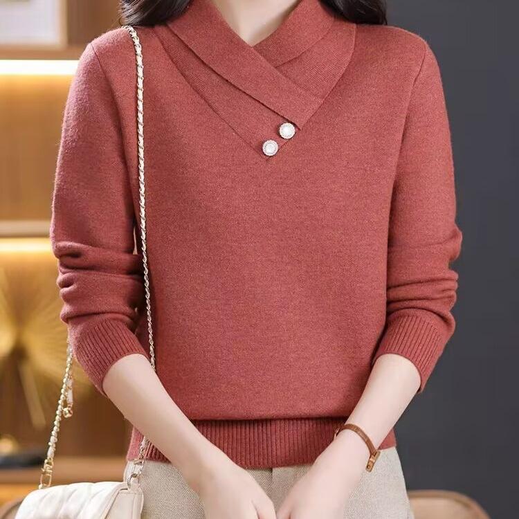 Свитер с перекрещенным воротником для женщин, новый осенне-зимний, материнский, из шерсти, вязаный базовый свитер 2XL
Свитер с перекрещенным воротником для женщин, новый осенне-зимний, материнский, из шерсти, вязаный базовый свитер 2XL
