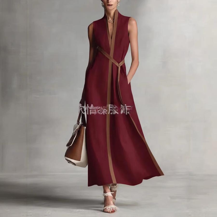 Summer New Stand Collar Sleeveless Casual Color Block Loose Dress XXXL червоний
Summer New Stand Collar Sleeveless Casual Color Block Loose Dress XXXL червоний