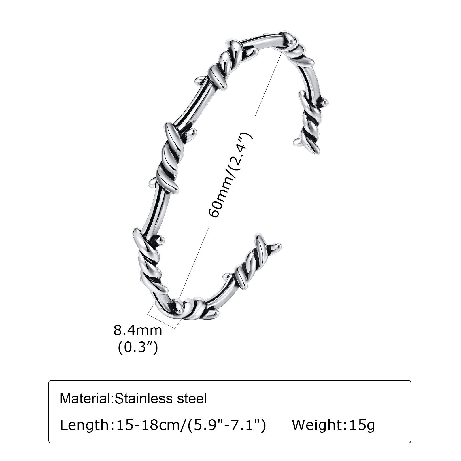 Fashion Vintage Twisted Knotted Opening Bracelet, Stainless Steel Twisted Thorn Design Wrist Bangles for Men, Vintage Jewelry
Fashion Vintage Twisted Knotted Opening Bracelet, Stainless Steel Twisted Thorn Design Wrist Bangles for Men, Vintage Jewelry