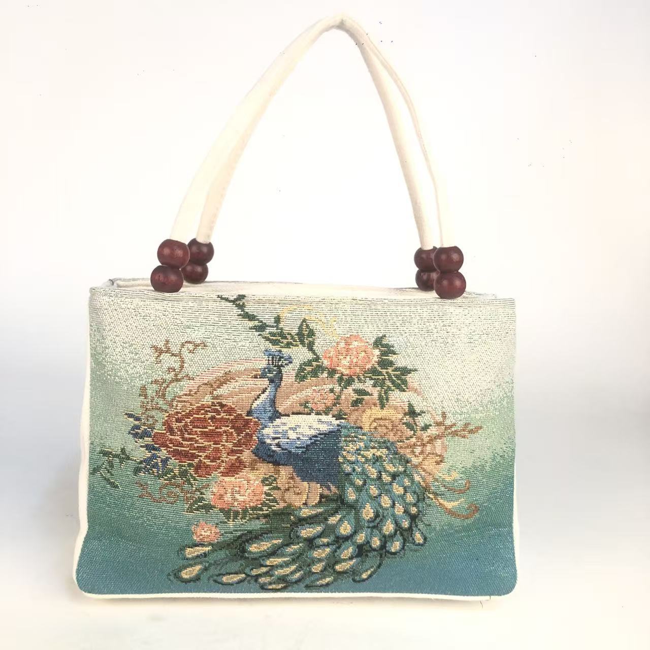 Bead Bag Ethnic Style Elephant Peacock Butterfly Tourist Attractions Carry Canvas Bag Gold Silk Jacquard Square Bag Commuter
Bead Bag Ethnic Style Elephant Peacock Butterfly Tourist Attractions Carry Canvas Bag Gold Silk Jacquard Square Bag Commuter