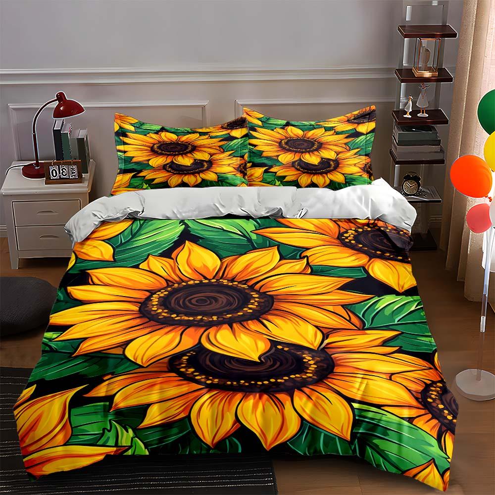 Sunflower floral pattern. Bedding Duvet cover sets Duvet covers Pillowcases gifts (1 * Duvet Cover 2 * Pillowcases, without duvet insert) 135x200cm
Sunflower floral pattern. Bedding Duvet cover sets Duvet covers Pillowcases gifts (1 * Duvet Cover 2 * Pillowcases, without duvet insert) 135x200cm
