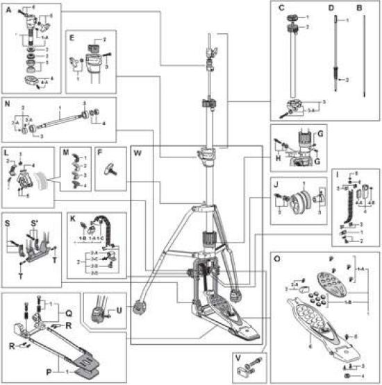 Pearl LS200 нижний вал полный комплект Pearl (с весной)/H-2000 
Pearl LS200 нижний вал полный комплект Pearl (с весной)/H-2000