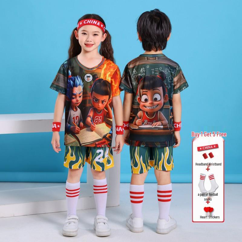 Nezha Kids Quick-Dry Basketball Training Set for Boys & Girls, Summer Kindergarten Jersey & Shorts. Size 20: 115-125cm Height
Nezha Kids Quick-Dry Basketball Training Set for Boys & Girls, Summer Kindergarten Jersey & Shorts. Size 20: 115-125cm Height