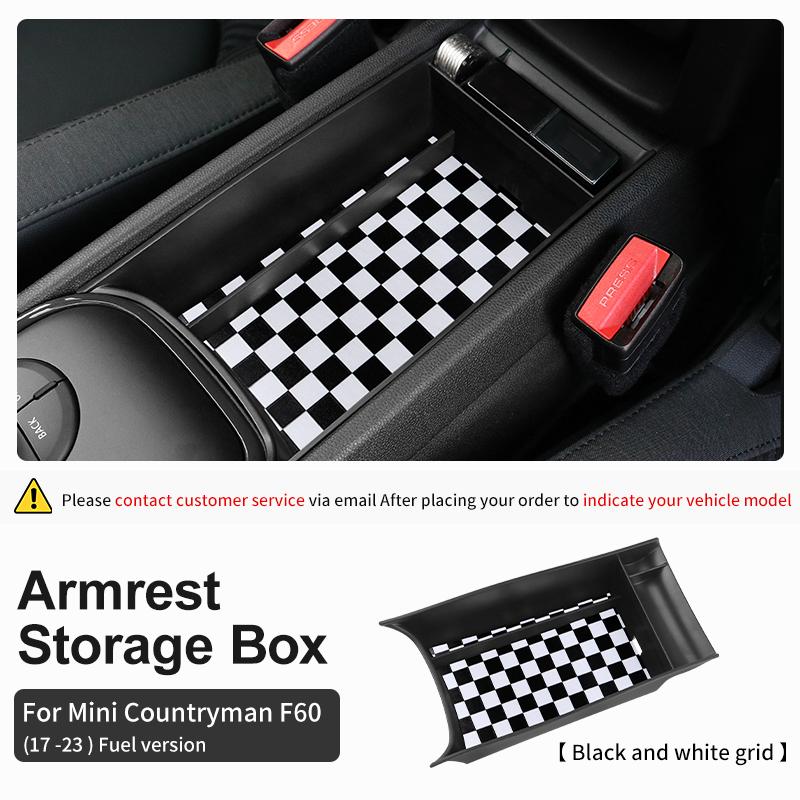 For Mini Countryman F60 2017-2023 Fuel Version Central Armrest Box Storage Box ABS Central Control Storage Box Car Accessories Black and white grid
For Mini Countryman F60 2017-2023 Fuel Version Central Armrest Box Storage Box ABS Central Control Storage Box Car Accessories Black and white grid