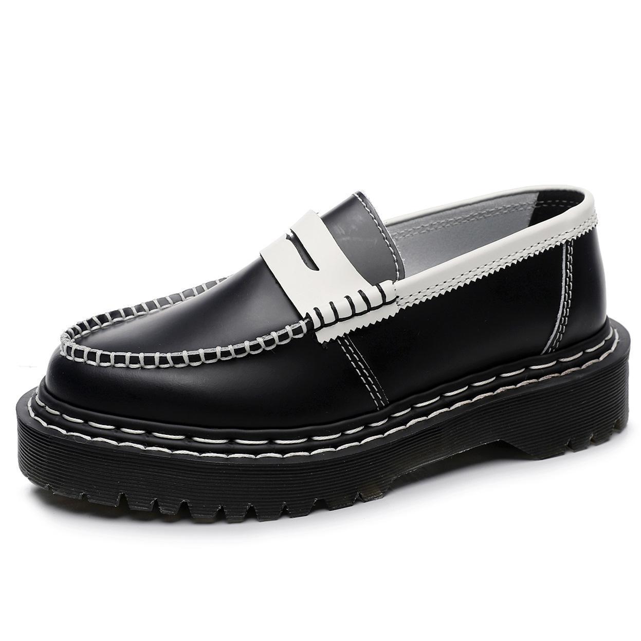 Лоферы контрастного цвета, кожаные, низкие, маленькие кожаные туфли, женские, средние и на платформе, британский стиль, модные, студенческие, повседневные туфли 35
Лоферы контрастного цвета, кожаные, низкие, маленькие кожаные туфли, женские, средние и на платформе, британский стиль, модные, студенческие, повседневные туфли 35