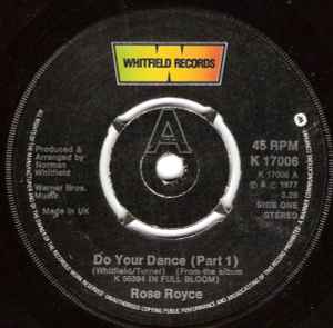 7inch Record ROSE ROYCE - Do Your Dance K17006 Whitfield Recor 1977 UK Soul/Funk Used
7inch Record ROSE ROYCE - Do Your Dance K17006 Whitfield Recor 1977 UK Soul/Funk Used