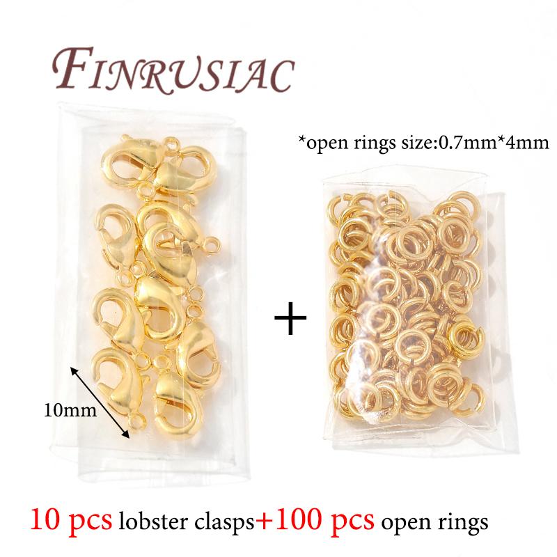 110pcs 18K Gold Plated 10mm Lobster Clasps&Open Rings DIY Accessories,Bracelets Connectors Clasps For Jewelry,Connecting Ring
110pcs 18K Gold Plated 10mm Lobster Clasps&Open Rings DIY Accessories,Bracelets Connectors Clasps For Jewelry,Connecting Ring