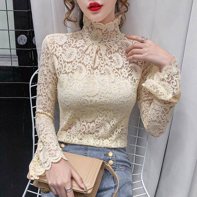 2026 Spring Fashion Sexy Mesh Hollow Bell Sleeve Top High Neck Lace Base Shirt Women s Long Sleeve Undergarment 2XL абрикосовий
2026 Spring Fashion Sexy Mesh Hollow Bell Sleeve Top High Neck Lace Base Shirt Women s Long Sleeve Undergarment 2XL абрикосовий