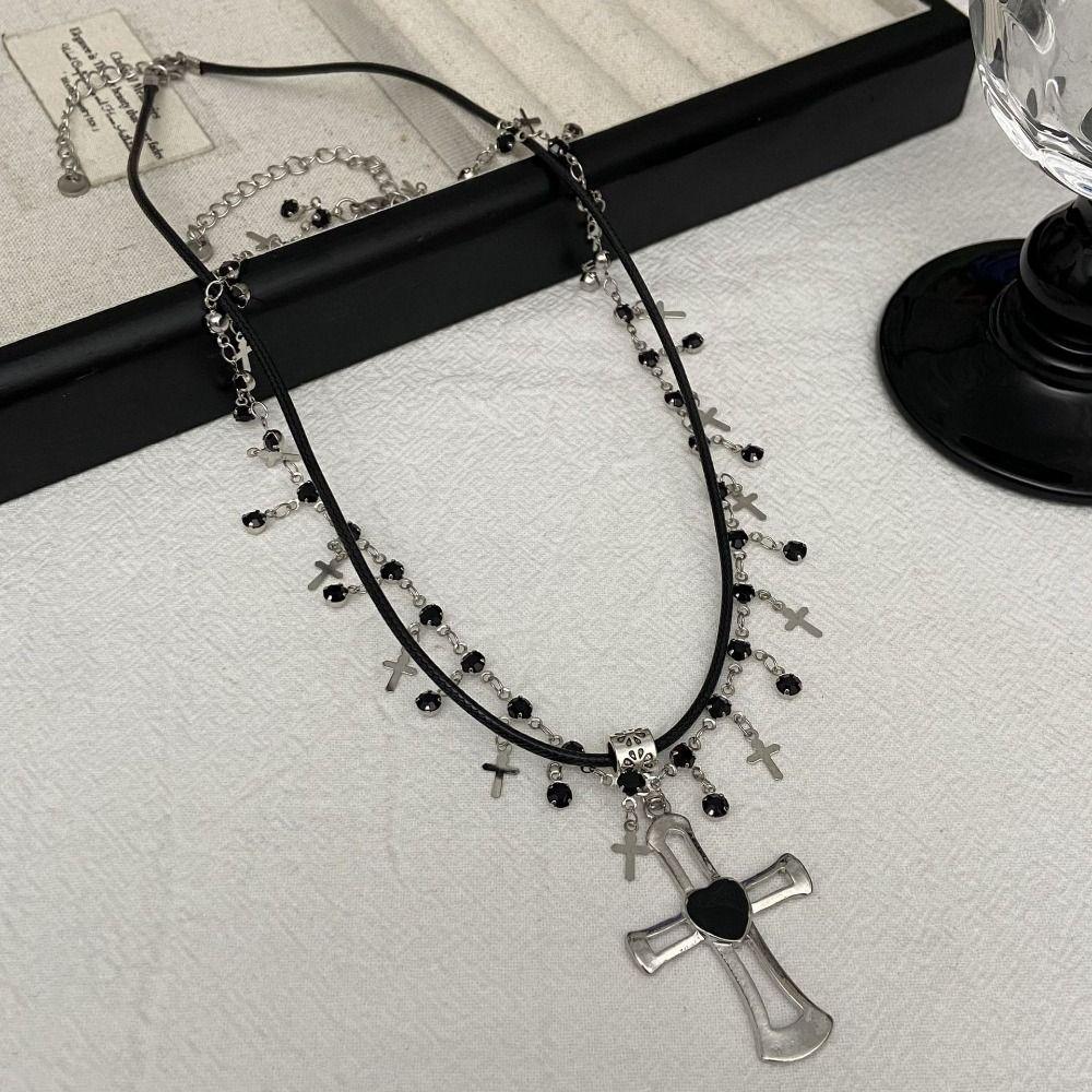 Black Rhinestone Rhinestone Necklace Heart Double Layer Necklace Vintage Neck Jewelry Women 2pcs/set
Black Rhinestone Rhinestone Necklace Heart Double Layer Necklace Vintage Neck Jewelry Women 2pcs/set