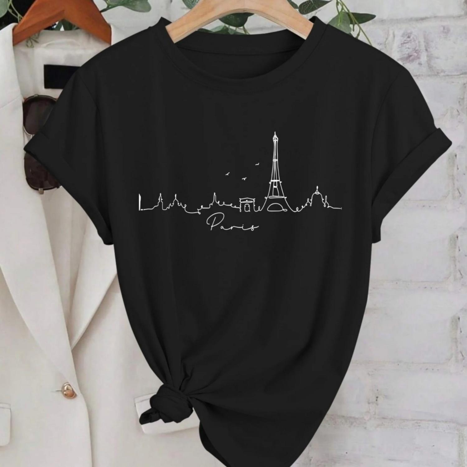 Chic Paris-Inspired Women s T-Shirt - Casual Short Sleeve Crew Neck Breathable Polyester - Perfect for Spring & Summer XXXXXL чорний
Chic Paris-Inspired Women s T-Shirt - Casual Short Sleeve Crew Neck Breathable Polyester - Perfect for Spring & Summer XXXXXL чорний