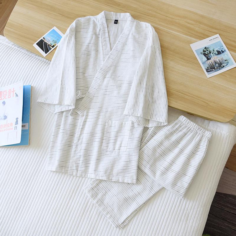 Two-piece Collection of Mens Spring and Summer Latest 100 Cotton Bathrobe Two-piece Collection of Long Pajamas Home Wear Collection Bathrobe Co XL
Two-piece Collection of Mens Spring and Summer Latest 100 Cotton Bathrobe Two-piece Collection of Long Pajamas Home Wear Collection Bathrobe Co XL
