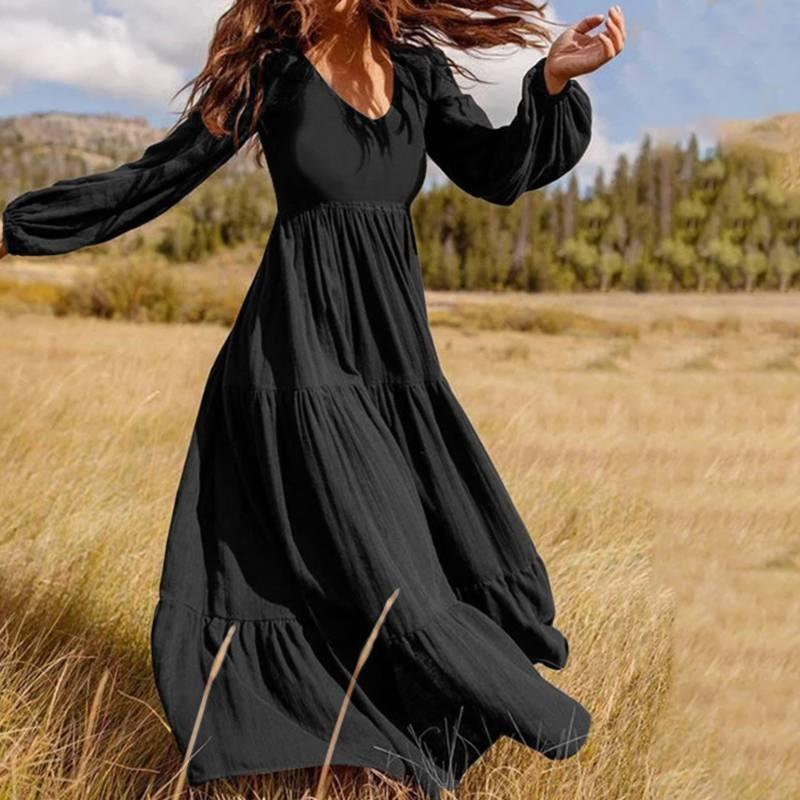 QICED Fashion Autumn Winter Solid Color Print Long Sleeve V-Neck Casual Dresses XXXXXL чорний
QICED Fashion Autumn Winter Solid Color Print Long Sleeve V-Neck Casual Dresses XXXXXL чорний