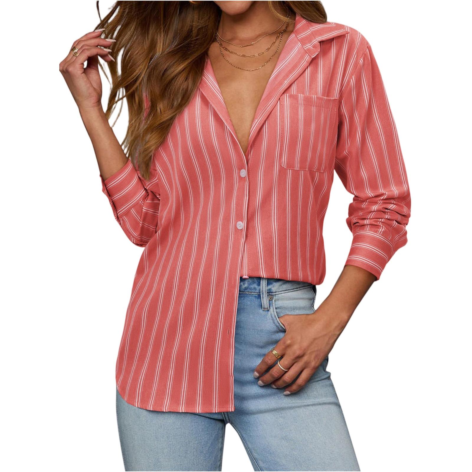 Women s Fashion Vertical Striped Long-Sleeve Loose-Fit Shirt With Lapel Collar And Buttons L червоний
Women s Fashion Vertical Striped Long-Sleeve Loose-Fit Shirt With Lapel Collar And Buttons L червоний
