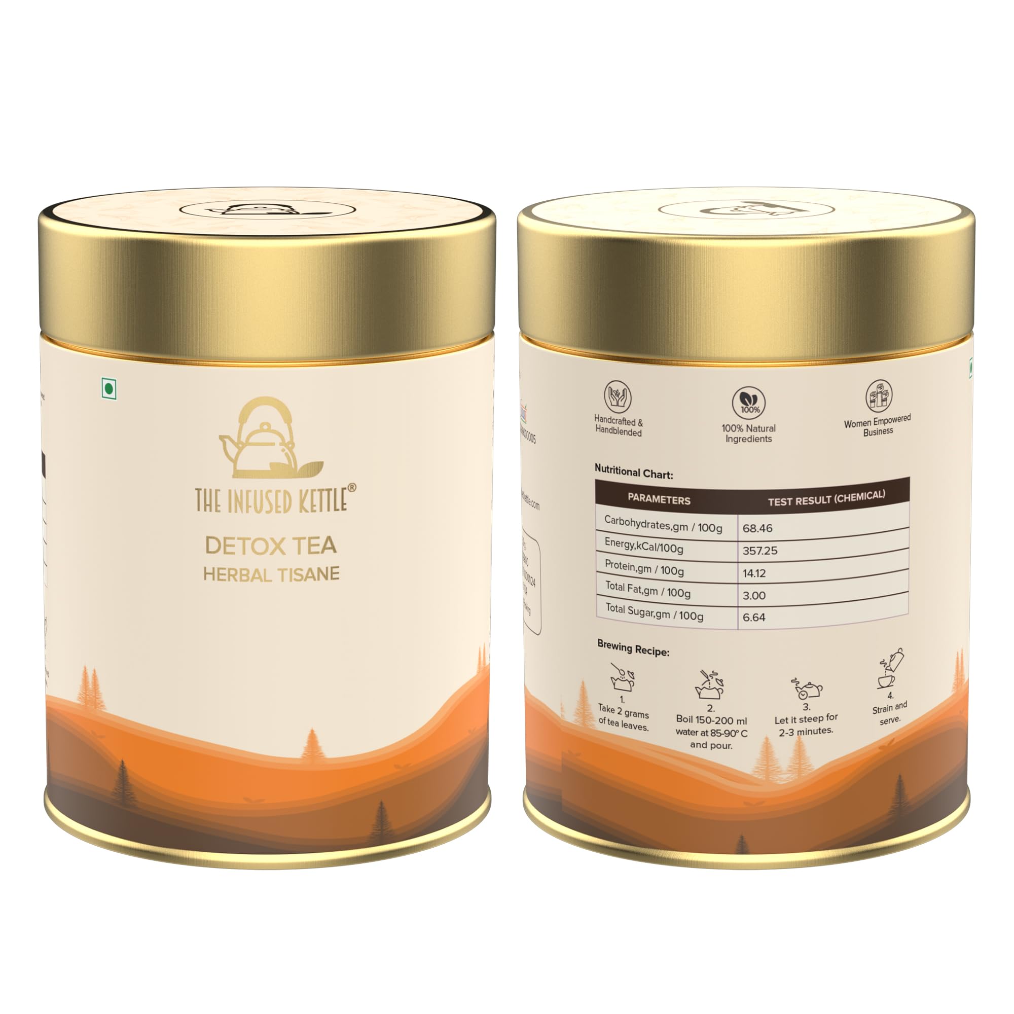 The Infused Kettle Premium Ayurvedic Detox Green Tea | Gut Relief Herbal Tisane | Whole Leaf Blend with Turmeric, Ginger, Licorice, Nutmeg,
The Infused Kettle Premium Ayurvedic Detox Green Tea | Gut Relief Herbal Tisane | Whole Leaf Blend with Turmeric, Ginger, Licorice, Nutmeg,