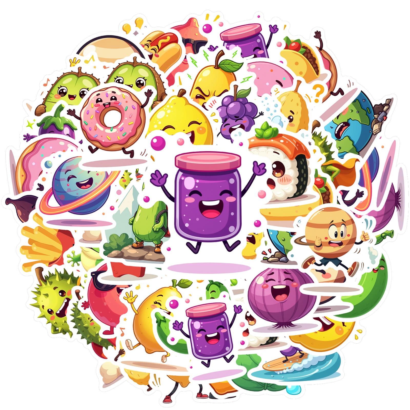 Cartoon Cute Characters Decals Playful Fruit Teacher Reward Stickers Funny Stickers For Fridge Suitcase
Cartoon Cute Characters Decals Playful Fruit Teacher Reward Stickers Funny Stickers For Fridge Suitcase