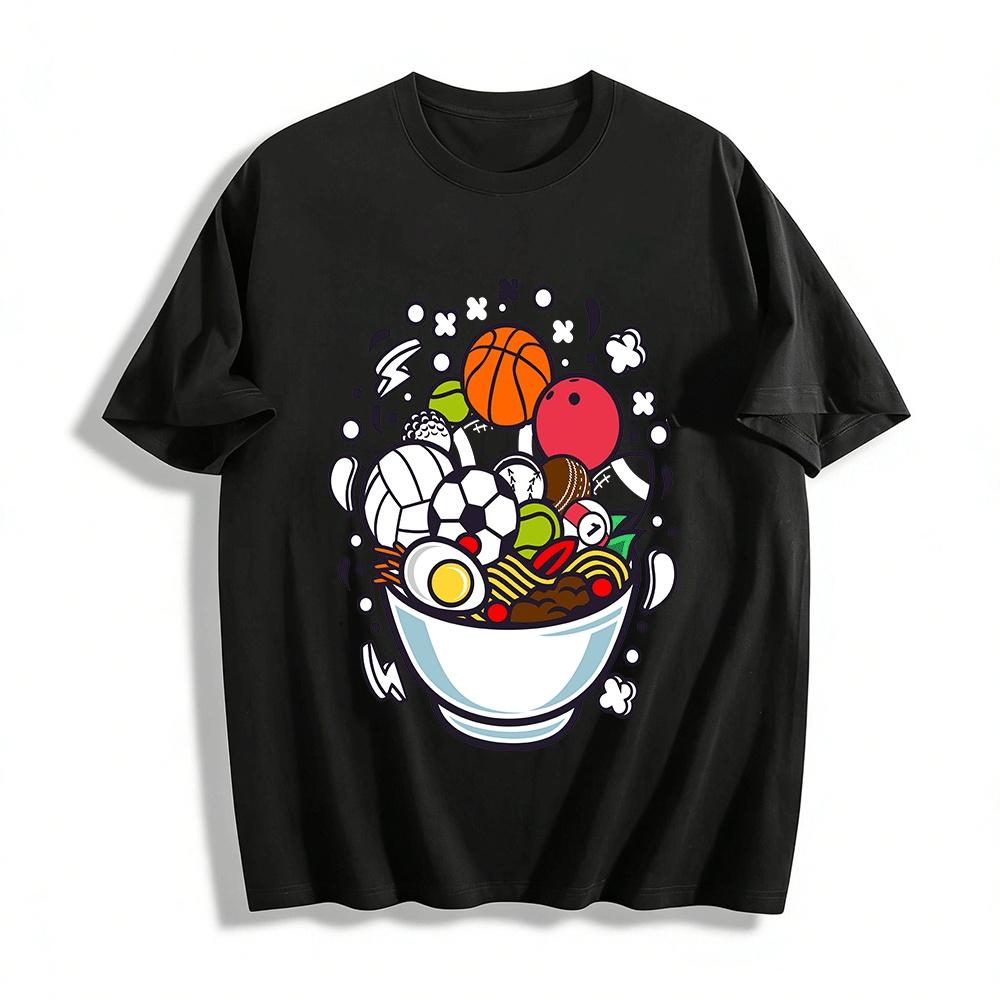 Sports Balls Ramen Graphic Casual Printed T-Shirt Pure cotton T-shirt XXS
Sports Balls Ramen Graphic Casual Printed T-Shirt Pure cotton T-shirt XXS