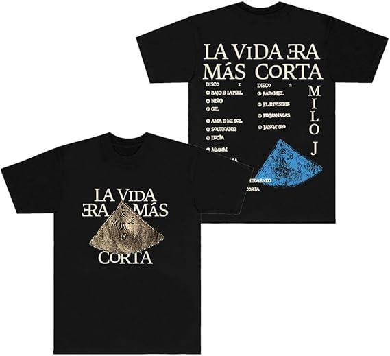 2026 Milo J La Vida Era Mas Corta TShirts Streetwear Tee Women Unisex Hiphop Crewneck Short Sleeve S
2026 Milo J La Vida Era Mas Corta TShirts Streetwear Tee Women Unisex Hiphop Crewneck Short Sleeve S