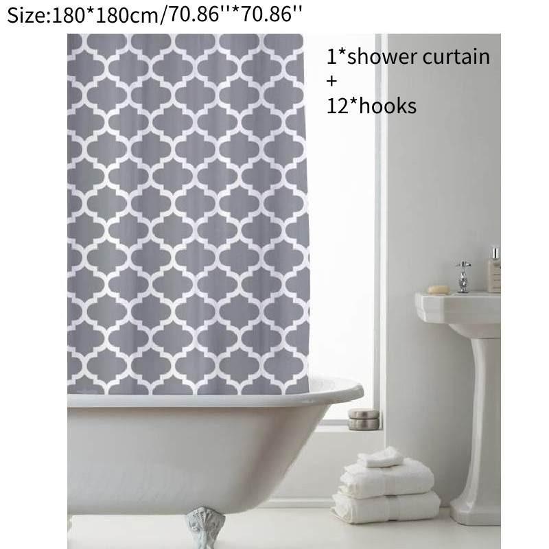 Polyester Shower Grey Curtain Print Bathroom Decoration Simple And Practical
Polyester Shower Grey Curtain Print Bathroom Decoration Simple And Practical
