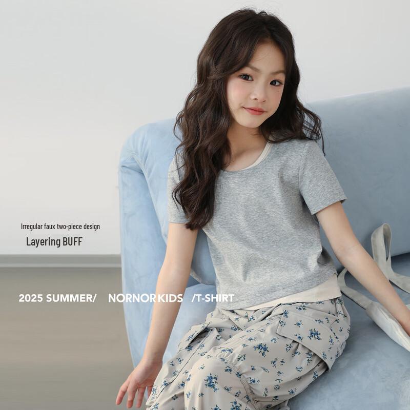 LUSON Girls 2025 Summer Fake Two-Piece Short Sleeve T-Shirt 120
LUSON Girls 2025 Summer Fake Two-Piece Short Sleeve T-Shirt 120