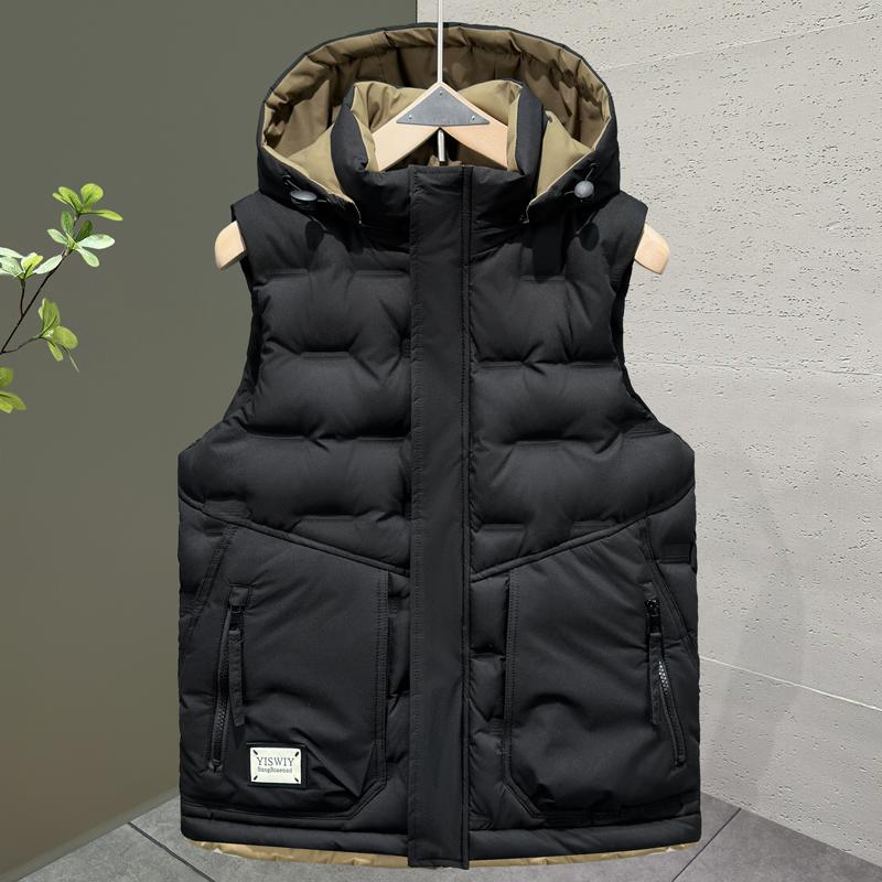 Fashion Winter Men s Sleeveless Jackets Hooded Waterproof Plus Size Thick Outerwears Man Warm Vest M чёрный
Fashion Winter Men s Sleeveless Jackets Hooded Waterproof Plus Size Thick Outerwears Man Warm Vest M чёрный