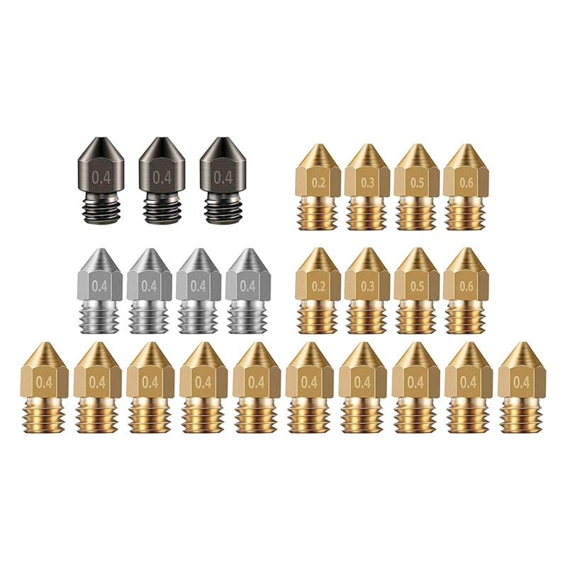 Mk8 Nozzles 3D Printer Extruder Nozzles 0.2/0.3/0.4/0.5/0.6 mm Hardened Steel Stainless Steel Brass Nozzles 25 Pieces 1
Mk8 Nozzles 3D Printer Extruder Nozzles 0.2/0.3/0.4/0.5/0.6 mm Hardened Steel Stainless Steel Brass Nozzles 25 Pieces 1