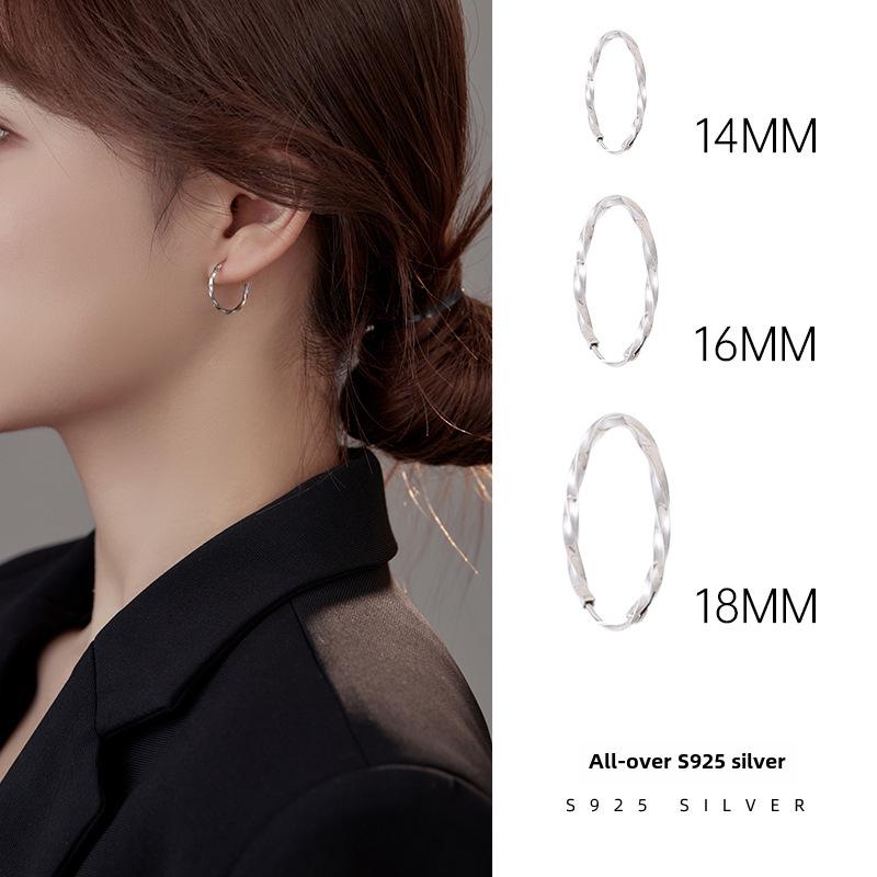 Sterling Silver Feng Shui Corrugated Earrings - Simple, Exaggerated Style for Women Platinum 10mm
Sterling Silver Feng Shui Corrugated Earrings - Simple, Exaggerated Style for Women Platinum 10mm