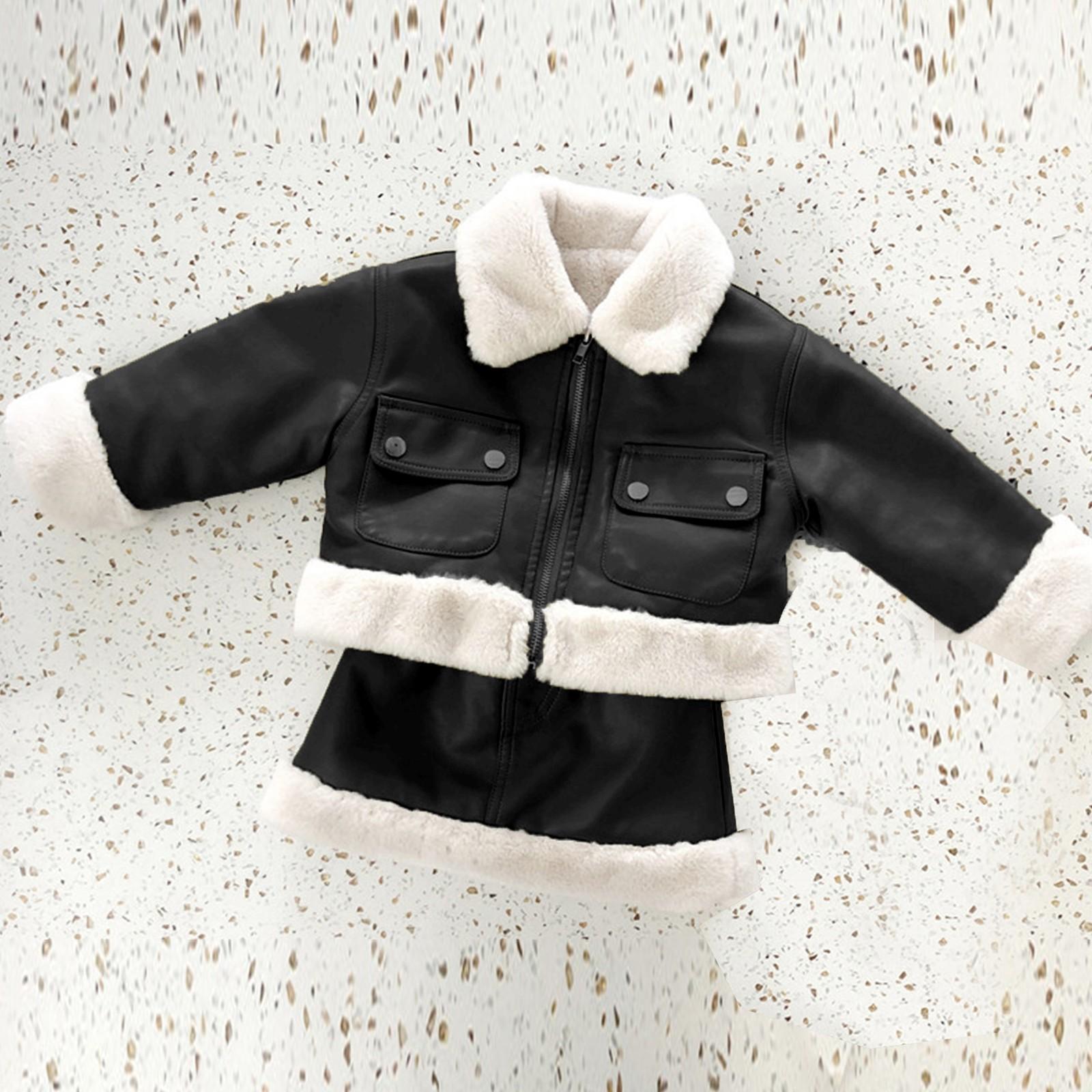 Комплект из двух предметов: пальто с лацканами и флисовой юбкой из кожи для маленьких девочек 110 чёрный
Комплект из двух предметов: пальто с лацканами и флисовой юбкой из кожи для маленьких девочек 110 чёрный