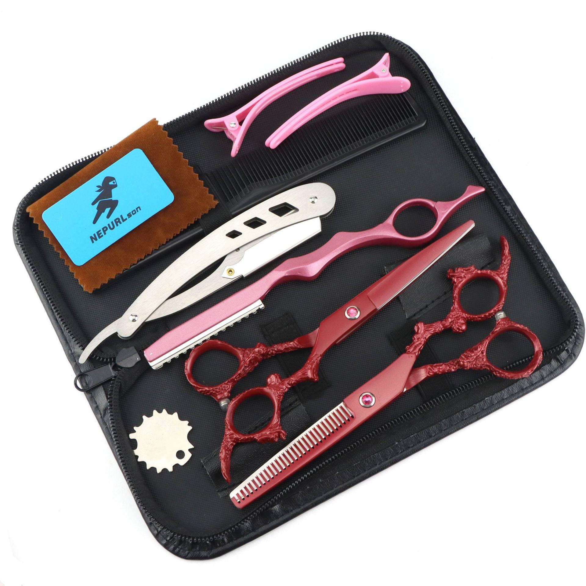 6.0 Inch Dragon Handle Hair Scissors, Set, Hair Scissors, Flat Scissors, Tooth Scissors, Thin Scissors, Set 6.0inch red suit
6.0 Inch Dragon Handle Hair Scissors, Set, Hair Scissors, Flat Scissors, Tooth Scissors, Thin Scissors, Set 6.0inch red suit