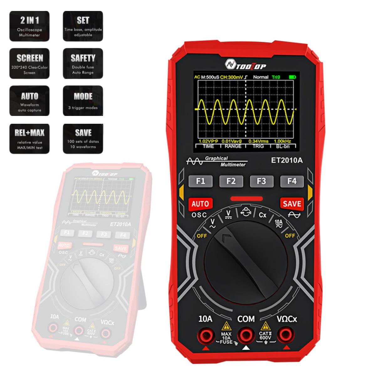 2in1 Oscilloscope Multimeter Digital Display Handheld Oscope Meter 1Mhz Bandwidth 2.5Msps Sampling Rate for DIY Electronic Test чорний
2in1 Oscilloscope Multimeter Digital Display Handheld Oscope Meter 1Mhz Bandwidth 2.5Msps Sampling Rate for DIY Electronic Test чорний