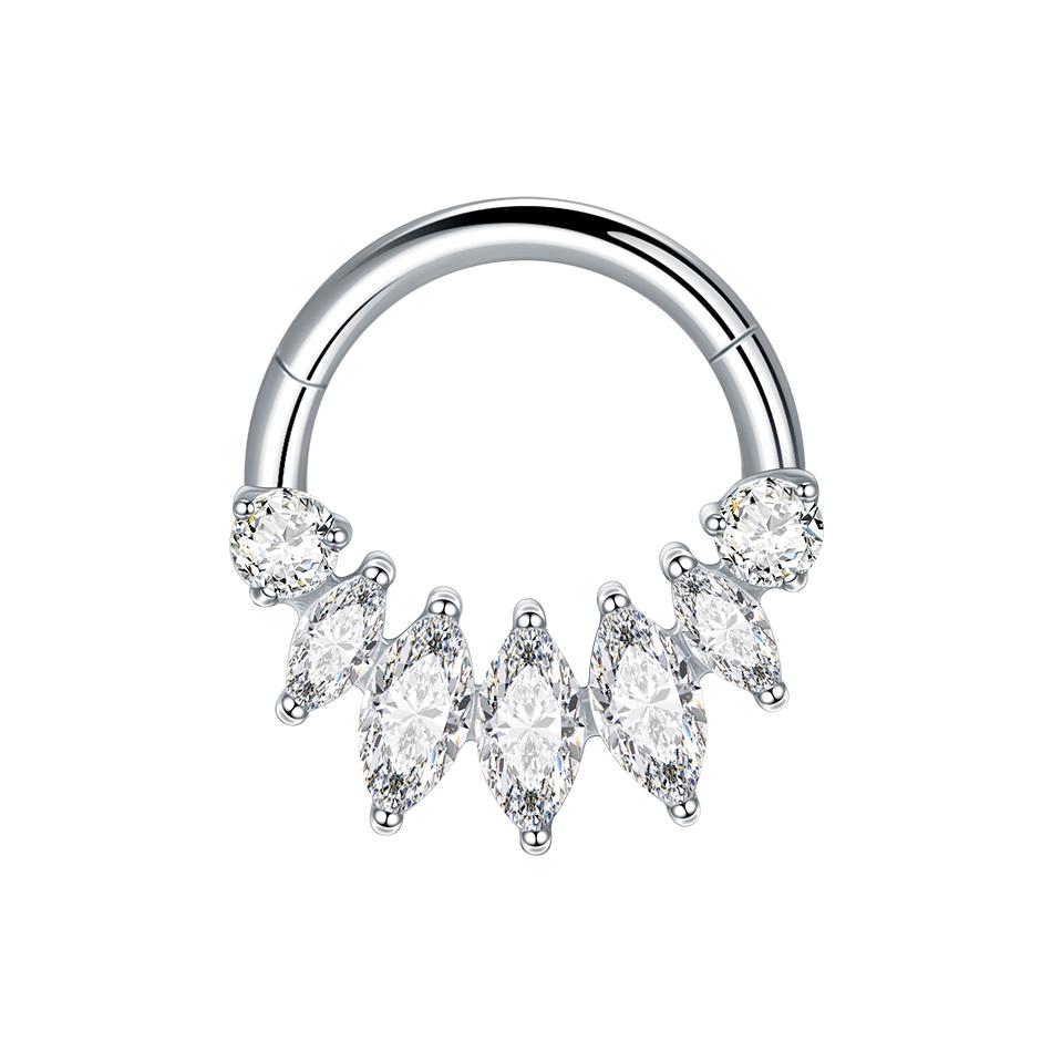 1Pc Titanium Zircon Nose Ring Hinged Septum Clicker Open Nose Ring Fashion Lady Piercing Women Round Earrings Body Jewelry 16G 1.2x8mm
1Pc Titanium Zircon Nose Ring Hinged Septum Clicker Open Nose Ring Fashion Lady Piercing Women Round Earrings Body Jewelry 16G 1.2x8mm