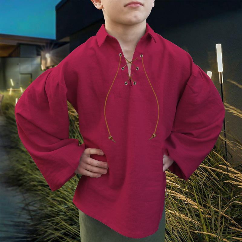 Children s Shirt Casual Long Sleeve Boys Viking Renaissance Lace Up Pirate Clothing Children in the Wind 12-14 (3XL) бордовий
Children s Shirt Casual Long Sleeve Boys Viking Renaissance Lace Up Pirate Clothing Children in the Wind 12-14 (3XL) бордовий