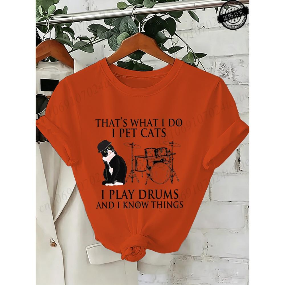 Funny Drummer Cat Graphic Women s Tee Shirts Unisex Casual T-Shirts I Pet Cats Play Drums Fashion Streetwear Men Women T Shirts XXS
Funny Drummer Cat Graphic Women s Tee Shirts Unisex Casual T-Shirts I Pet Cats Play Drums Fashion Streetwear Men Women T Shirts XXS