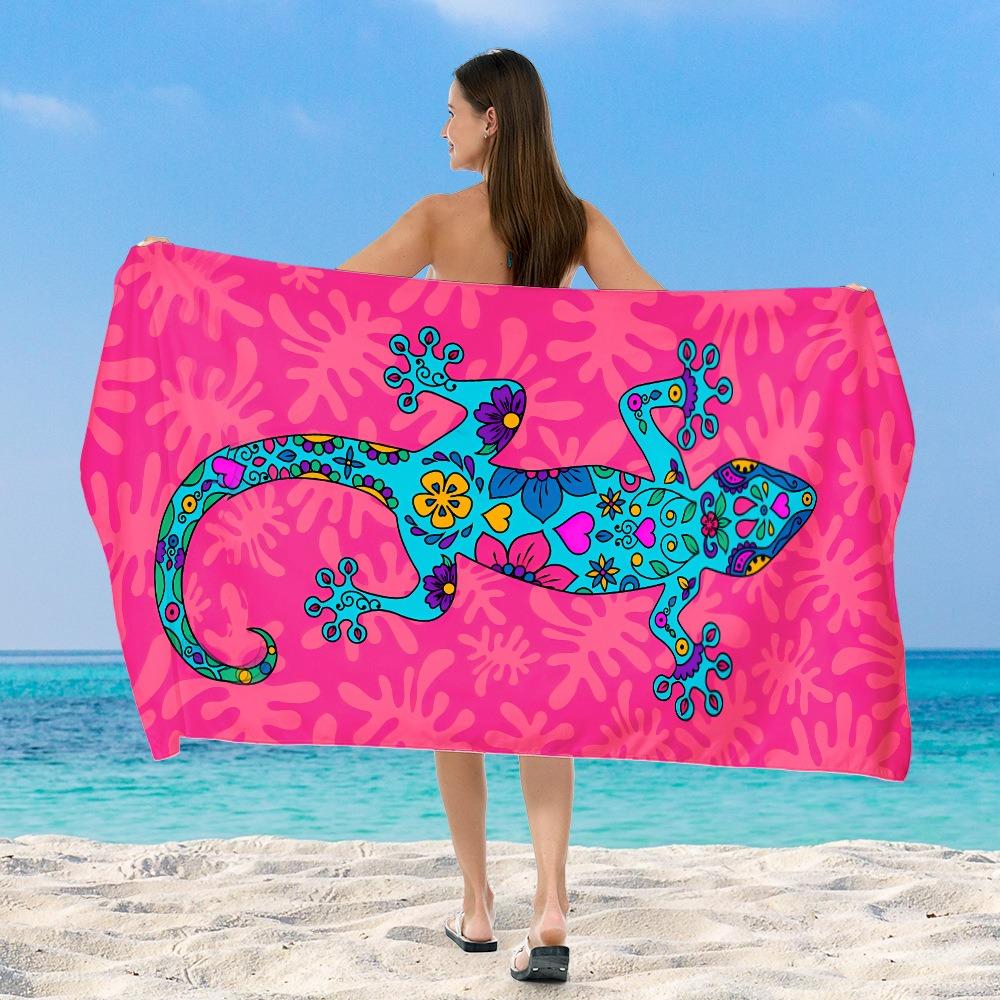 Vibrant Gecko Lizard Animal Print Beach Towel Tropical Wild Boho Beach Blanket Soft Quick Dry Absorbent Sand Free Swim Towel W30*H60(CM)
Vibrant Gecko Lizard Animal Print Beach Towel Tropical Wild Boho Beach Blanket Soft Quick Dry Absorbent Sand Free Swim Towel W30*H60(CM)