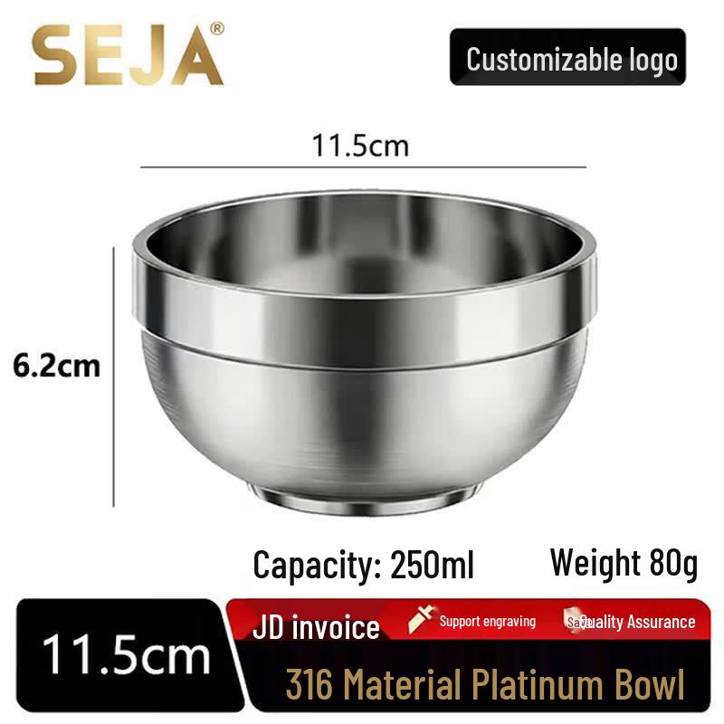 SEJA 316 Stainless Steel Double-Wall Anti-Scald Bowl 11.5 cm
SEJA 316 Stainless Steel Double-Wall Anti-Scald Bowl 11.5 cm