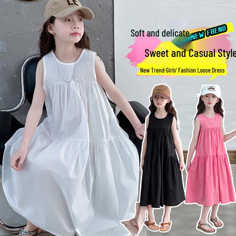 Girls Summer 2025 Sleeveless Cotton Princess Dress - Knee-Length Fashion for Big Kids 140 cm чорний
Girls Summer 2025 Sleeveless Cotton Princess Dress - Knee-Length Fashion for Big Kids 140 cm чорний