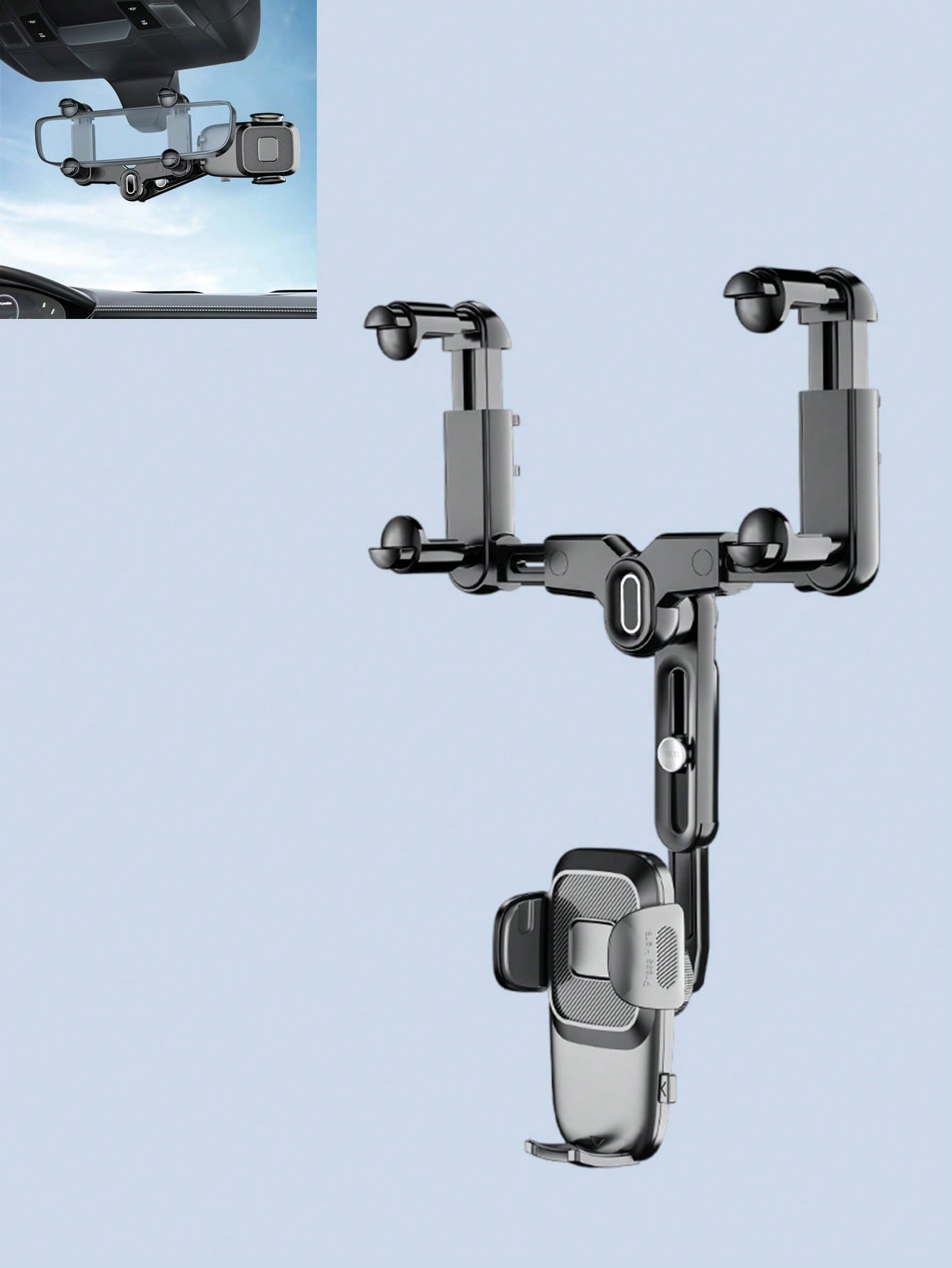 360° Rotatable Rearview Mirror Phone Mount | One-Hand Use, Adjustable Arm, Universal Fit for Most Cars
360° Rotatable Rearview Mirror Phone Mount | One-Hand Use, Adjustable Arm, Universal Fit for Most Cars