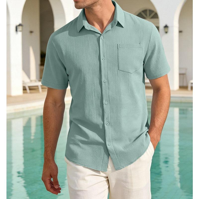 Men Light Green Textured Fabric Short Sleeve Button Down Casual Multiple Color Options Summer Shirt S зелений
Men Light Green Textured Fabric Short Sleeve Button Down Casual Multiple Color Options Summer Shirt S зелений
