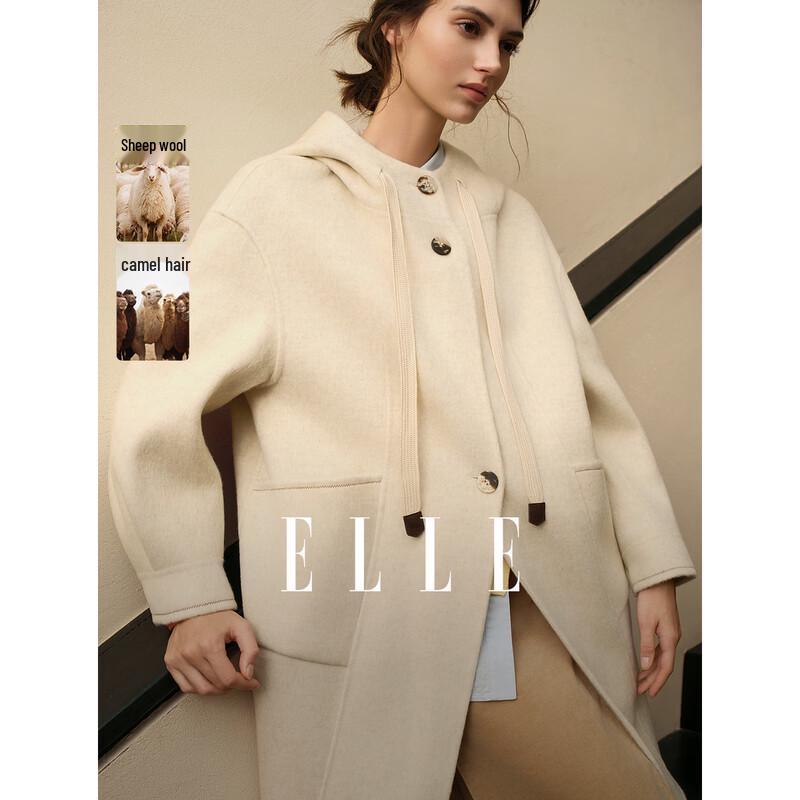 ELLE Women s Hooded Camel Wool Blend Long Coat M
ELLE Women s Hooded Camel Wool Blend Long Coat M