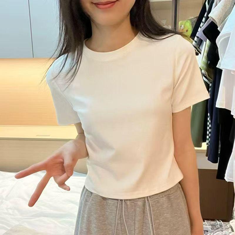 Women s Summer Cotton Slim Fit Short Sleeve Round Neck T-Shirt - Solid Color Casual Design 2XL (135-150 jin) хаки
Women s Summer Cotton Slim Fit Short Sleeve Round Neck T-Shirt - Solid Color Casual Design 2XL (135-150 jin) хаки