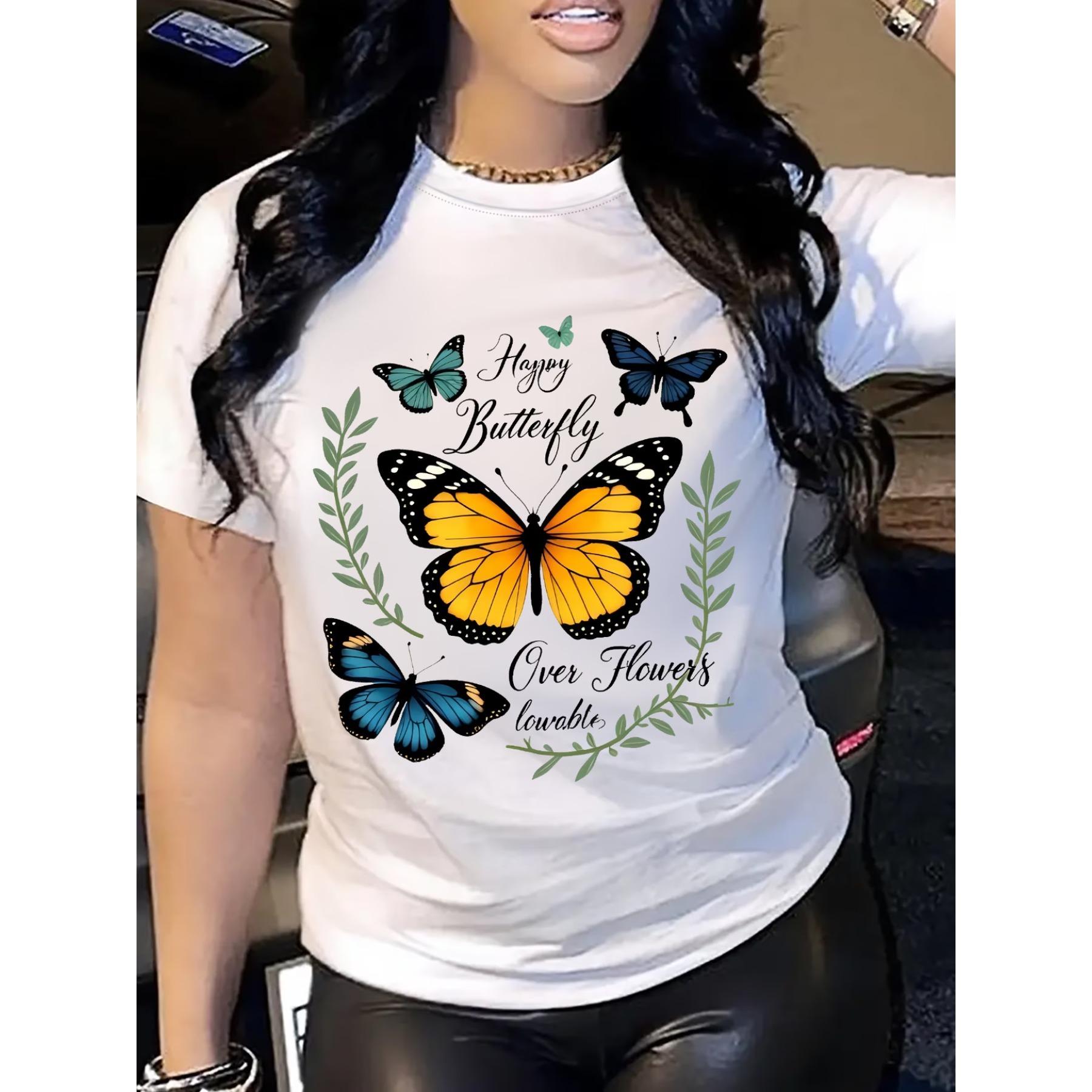 Women S Casual Crew Neck T-Shirt with Butterfly Print Breathable & Comfortable, All-Season Short-Sleeve Tee XXL білий
Women S Casual Crew Neck T-Shirt with Butterfly Print Breathable & Comfortable, All-Season Short-Sleeve Tee XXL білий