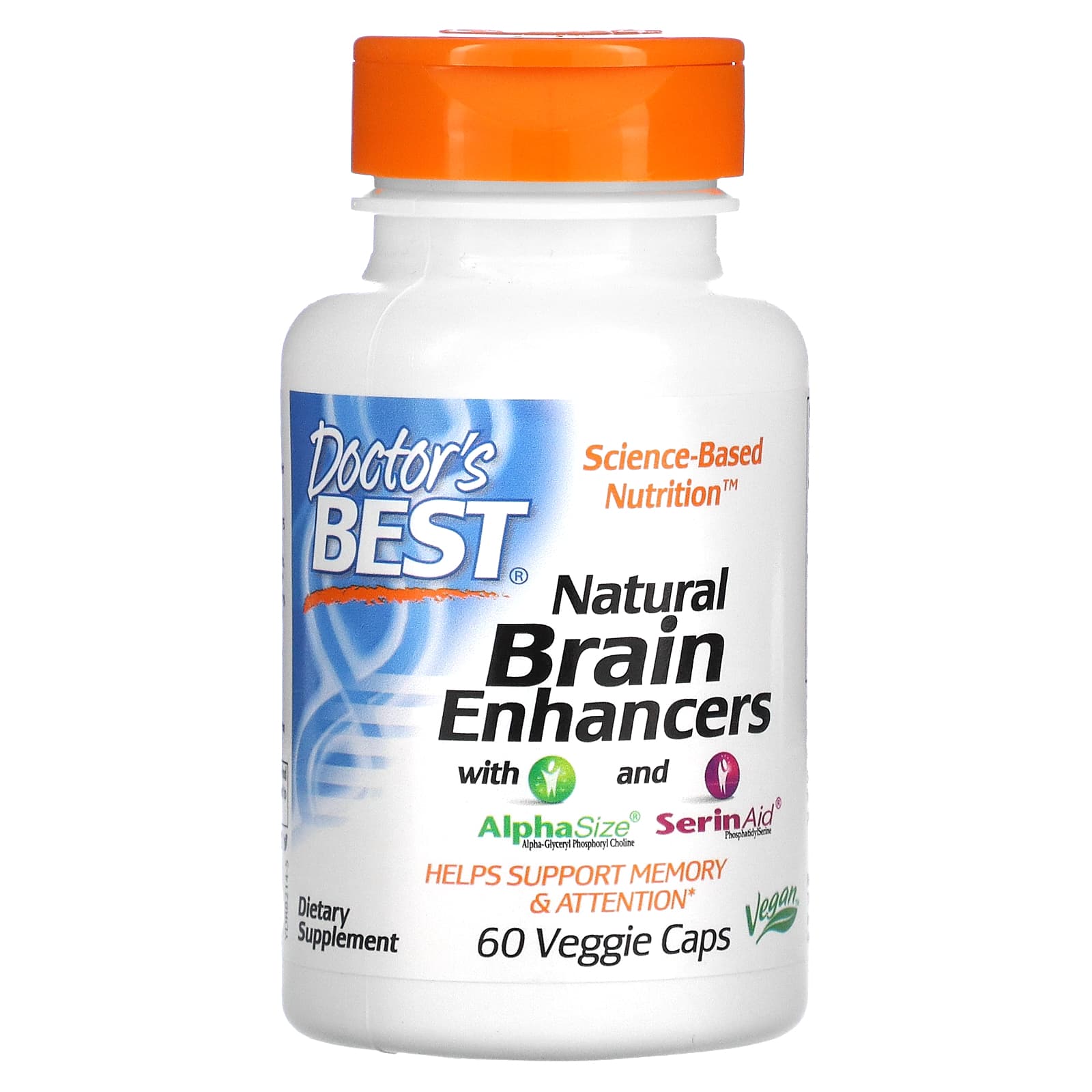 Doctor s Best, Natural Brain Nutrition with AlphaSize and SerinAid, 60 Veggie Capsules
Doctor s Best, Natural Brain Nutrition with AlphaSize and SerinAid, 60 Veggie Capsules
