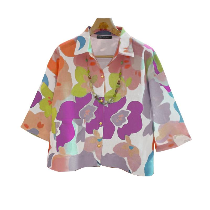 ZANZEA Женская повседневная блузка с отложным воротником, рукавами 3/4 и свободным цветочным принтом 2XL розовый
ZANZEA Женская повседневная блузка с отложным воротником, рукавами 3/4 и свободным цветочным принтом 2XL розовый