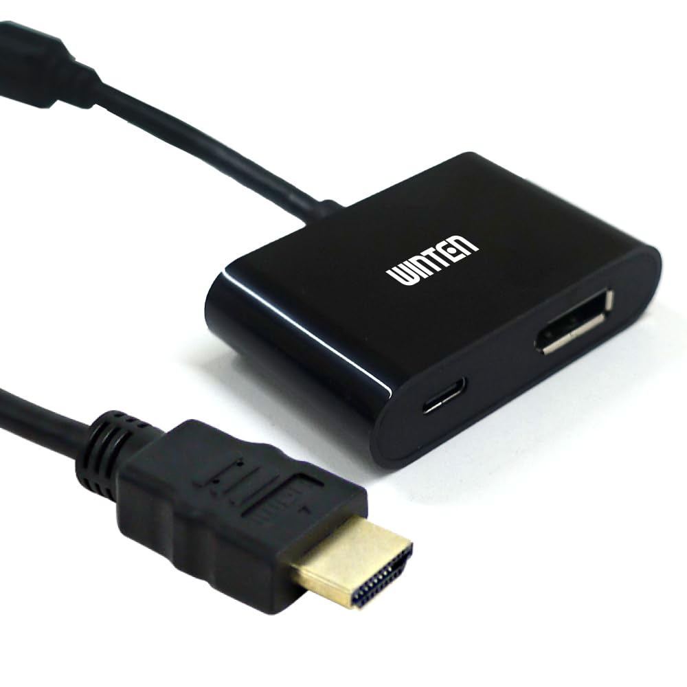 Winten Conversion Connector Conversion to DisplayPort DP Conversion Cable 4K Compatible HDTV LCD Monitor Compatible Gold Plated Black HDMI-DisplayPort
Winten Conversion Connector Conversion to DisplayPort DP Conversion Cable 4K Compatible HDTV LCD Monitor Compatible Gold Plated Black HDMI-DisplayPort