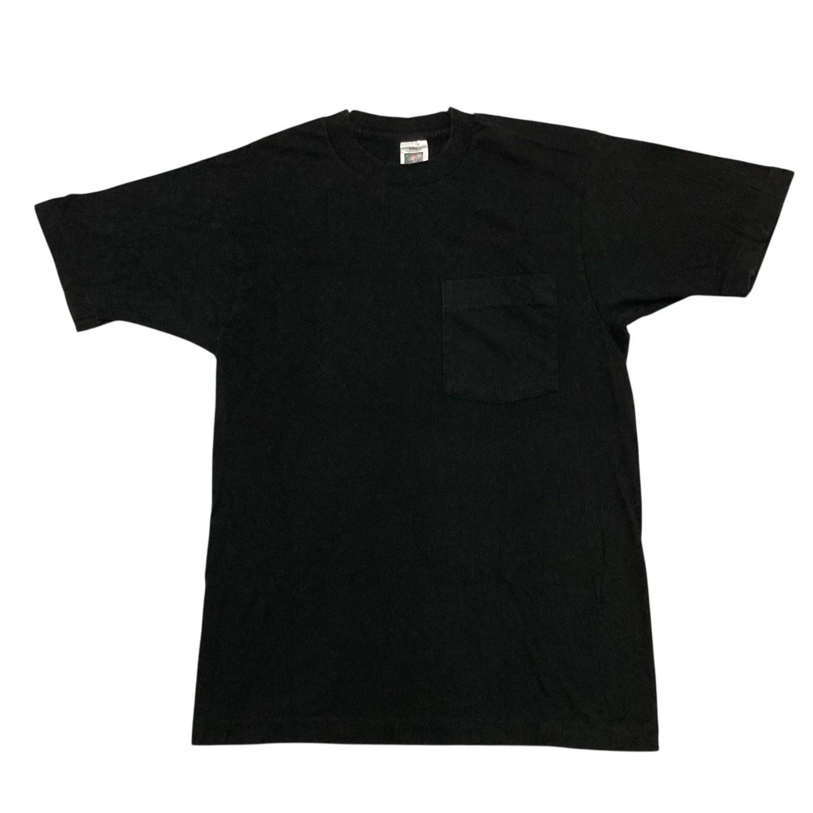 VTG Black Selvedge Pocket T-shirt S Fruit of the Loom Single Stitch Made in USA L
VTG Black Selvedge Pocket T-shirt S Fruit of the Loom Single Stitch Made in USA L