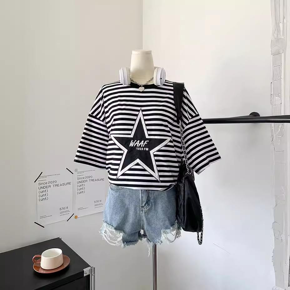 Large size women s clothing medium and long striped short-sleeved t-shirt women s summer clothing 2025 new Korean version loose lazy style top tide M чёрный
Large size women s clothing medium and long striped short-sleeved t-shirt women s summer clothing 2025 new Korean version loose lazy style top tide M чёрный