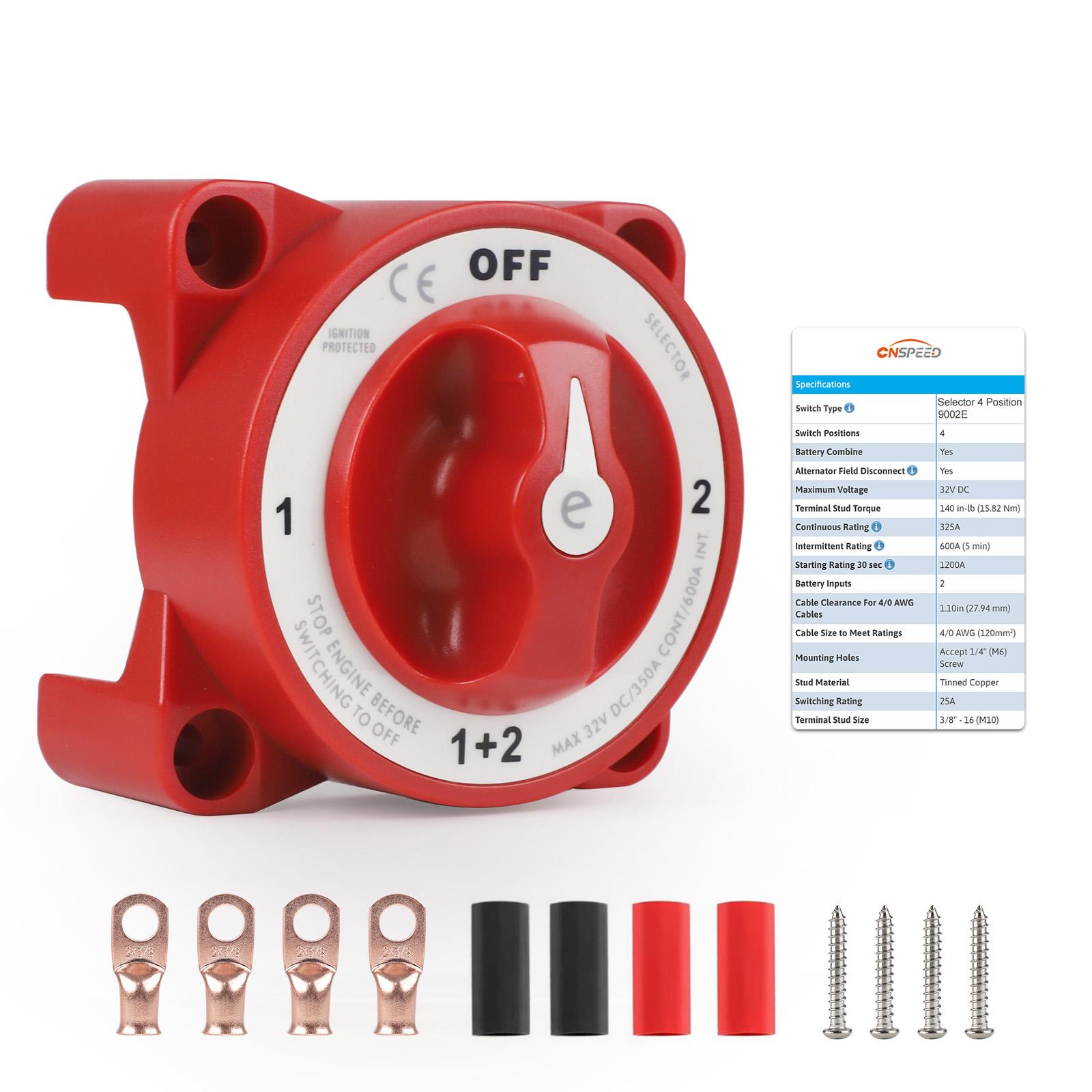 Orange Red Black E-Series Selector 4 Position Battery Isolator Disconnect Switch with AFD 32V DC 325A For Marine Boat Truck Car красный
Orange Red Black E-Series Selector 4 Position Battery Isolator Disconnect Switch with AFD 32V DC 325A For Marine Boat Truck Car красный