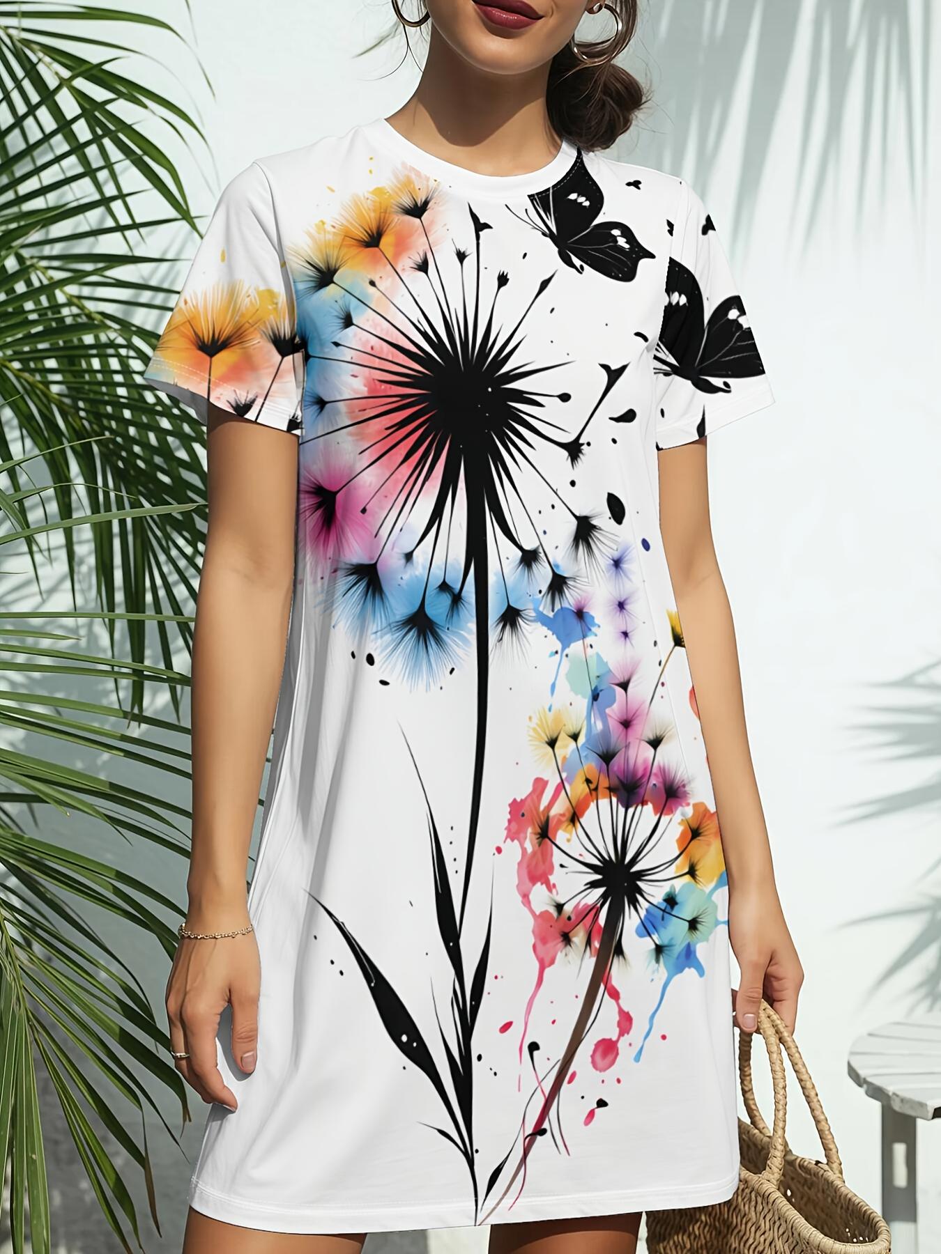 Women s Short-Sleeve T-Shirt Dress with Dandelion Line Art Print - Round Neck Casual -Line Dress Suitable for Daily Wear. Dating ; Birthday Gifts. Spr 6XL дубильная кора
Women s Short-Sleeve T-Shirt Dress with Dandelion Line Art Print - Round Neck Casual -Line Dress Suitable for Daily Wear. Dating ; Birthday Gifts. Spr 6XL дубильная кора