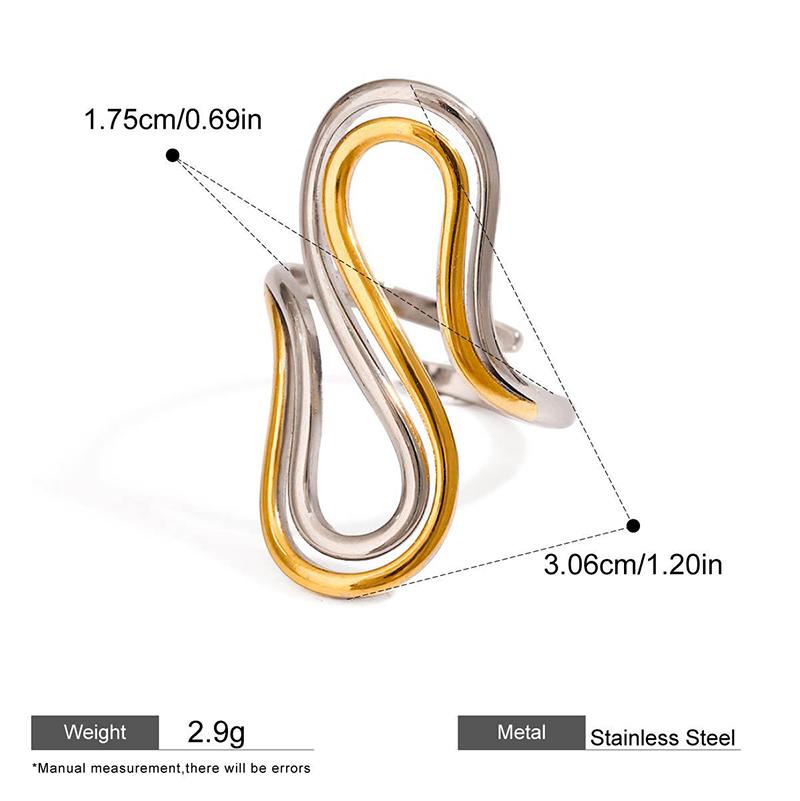 Stainless Steel Line Design Women s Rings 18K Gold Plated Gold S Shape Rings Waterproof Zircon for Daily Wear
Stainless Steel Line Design Women s Rings 18K Gold Plated Gold S Shape Rings Waterproof Zircon for Daily Wear