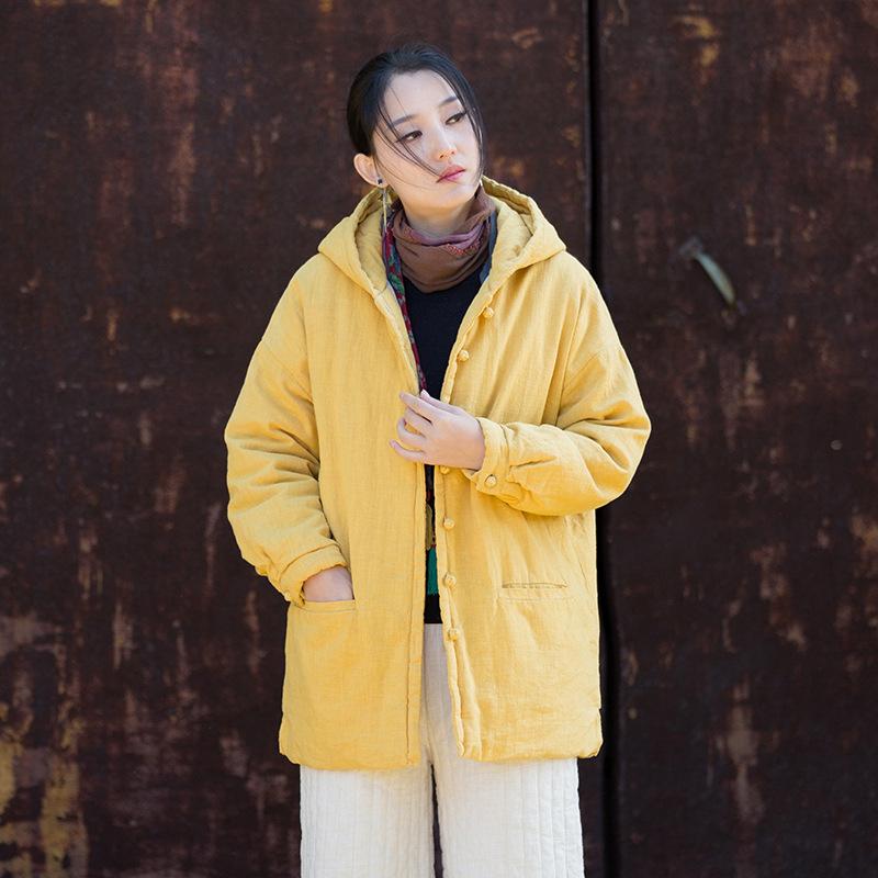 Johnature Women Vintage Winter Hooded Warm Solid Color Chinese Style Coats One Size жовтий
Johnature Women Vintage Winter Hooded Warm Solid Color Chinese Style Coats One Size жовтий
