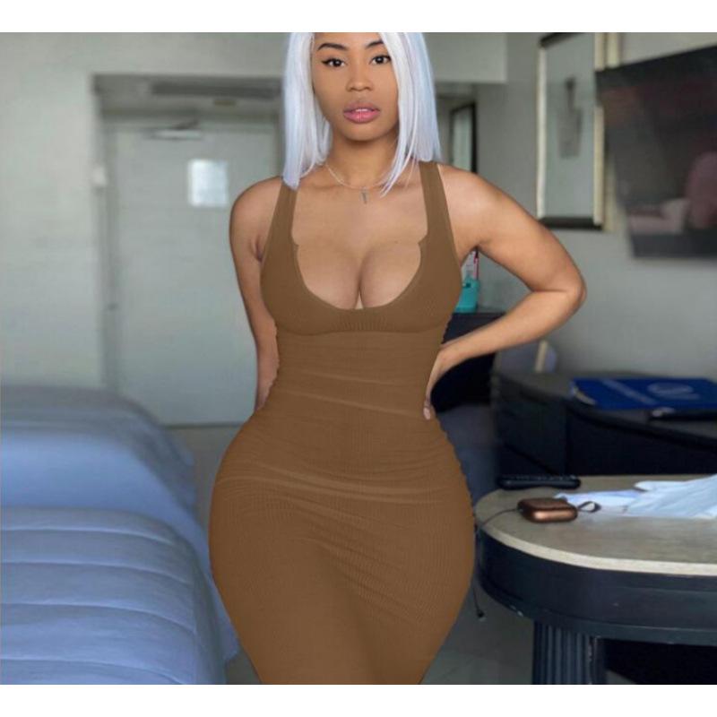 Sleeveless Sexy Low Cut Slim Long Dress Comfortable Lightweight High Recognition Elegant Style Slimming Flattering Fit for Mature Women 2XL коричневий
Sleeveless Sexy Low Cut Slim Long Dress Comfortable Lightweight High Recognition Elegant Style Slimming Flattering Fit for Mature Women 2XL коричневий